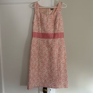 Ann Taylor peach and cream tailored dress